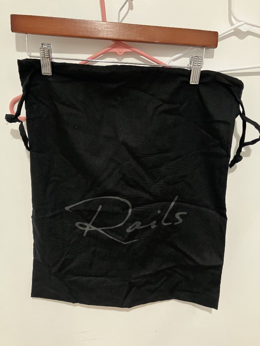 Rails Shoe Brand Shoe Bag, Black/Gray, Drawstring Closure